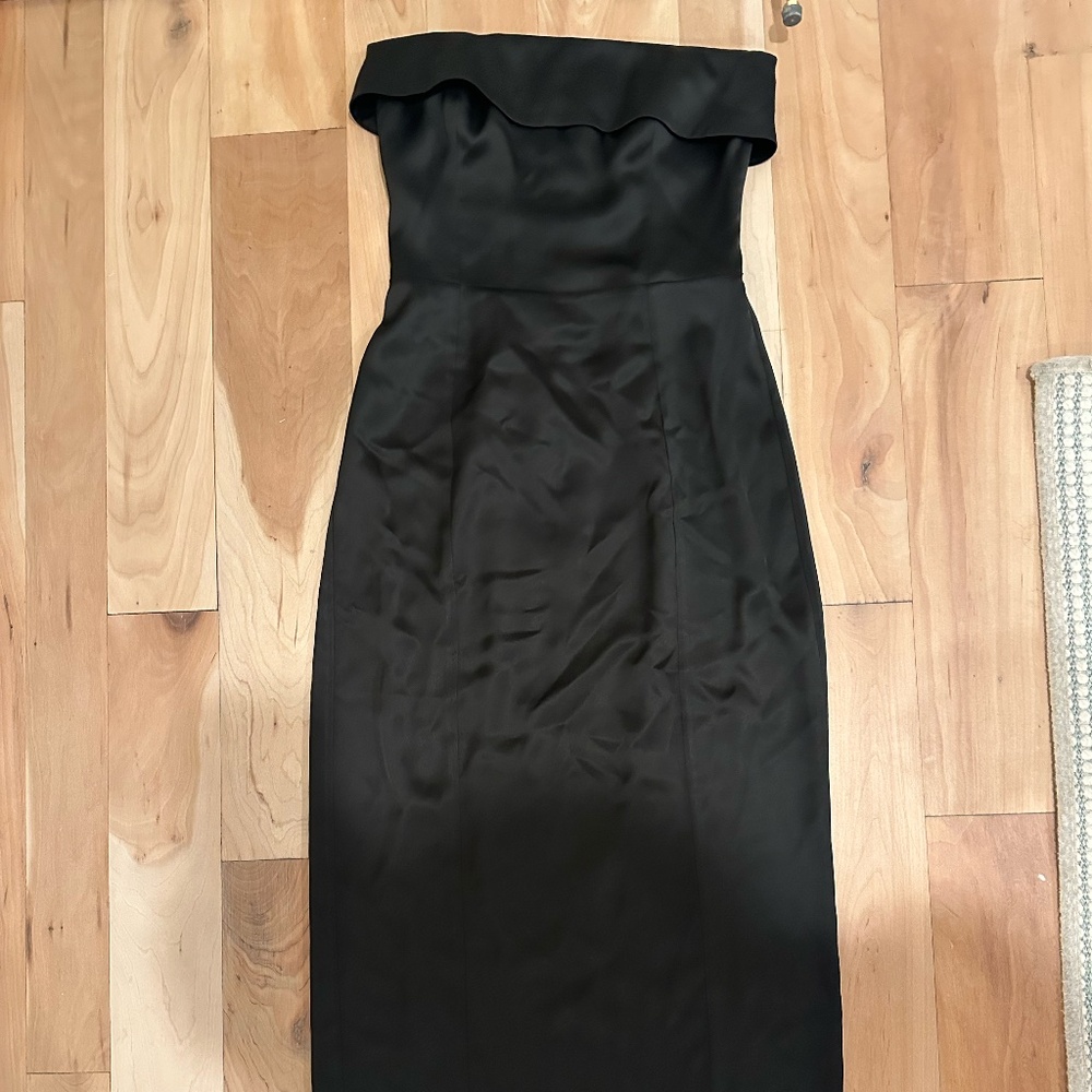 REFORMATION JOHAN SATIN DRESS (Black, 4) - Picture 4 of 7